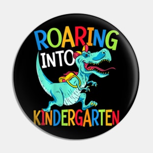 Kids Roaring Into Kindergarten Dinosaur Student Back To School Pin