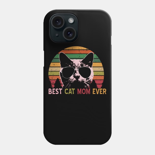 Best Cat MOM Ever - Vintage Retro Cat MOM Gift Phone Case by Rosomyat