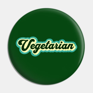 Retro Vegetarian Graphic Logo Pin