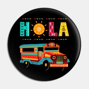 HOLA BUS MEXICO HAPPY COLOURS Pin