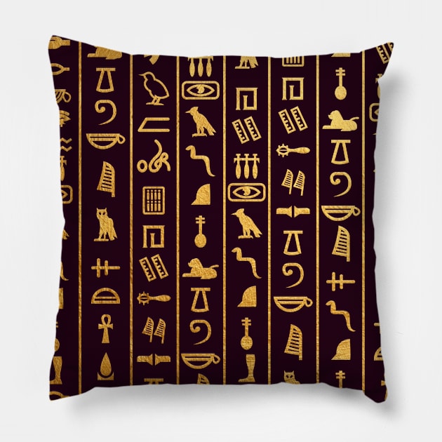Hieroglyphs language: Ancient Egypt Pillow by Da Vinci Feather