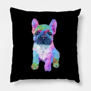 French bulldog, color polygonal 2 Pillow