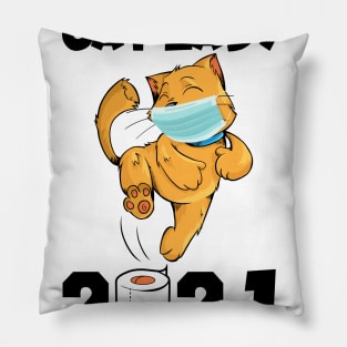 Crazy Cat Lady Quarantine 2021 Pillow