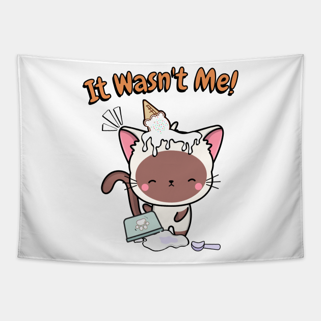 Funny white cat got caught stealing ice cream Ice Cream Cat