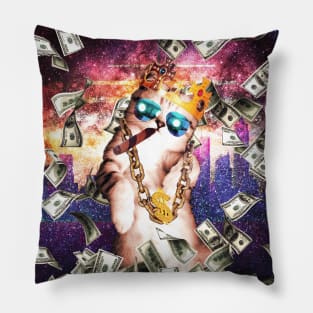 Bling Money Cat Thug Pillow