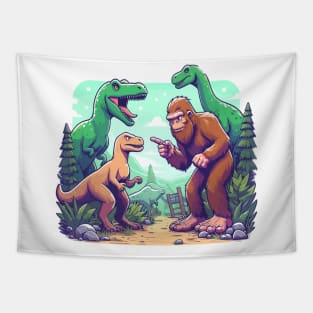 Bigfoot's Dinosaur Adventure: A Prehistoric Playdate Tapestry