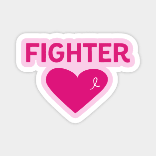 Breast Cancer Awareness Gift Pink Ribbon Fighter Pink Heart Design Magnet