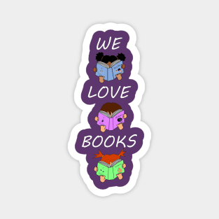 We Love Books - Cute Kids Reading Magnet