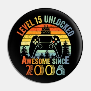 Level 15  Video 15 Years Old 15 Birthday Pin