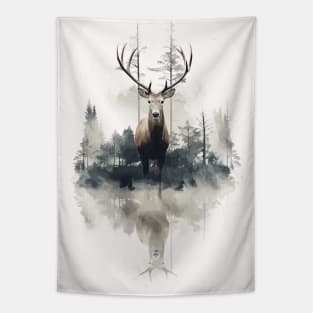 Deer Nature Reflection Tapestry