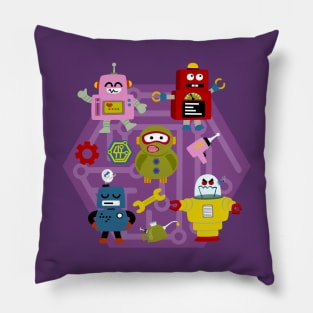 Robots Vintage Pillow