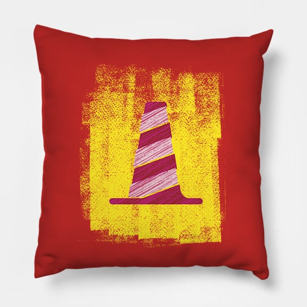 Caution: Traffic Cone Pillow by ScottyWalters