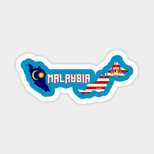 Malaysia flag & map Magnet