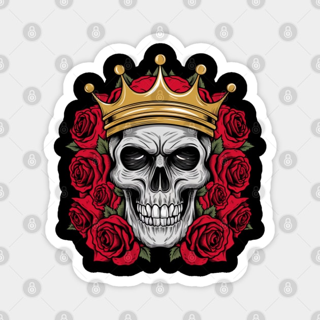 Floral Skull: Beauty and Darkness in Harmony Magnet by Steve