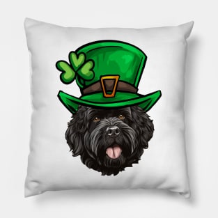 Funny St Patricks Day Bouvier des Flandres Pillow