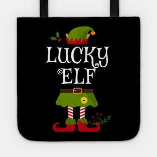 Lucky Elf Shirt , Family Matching Group Christmas Shirt, Matching T Shirt for Family, Family Reunion Shirts Tote