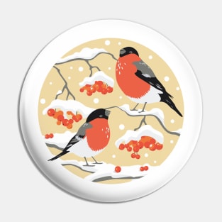 Bullfinches on rowan branches Pin