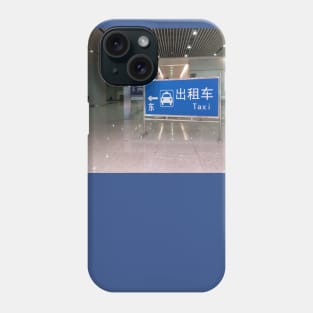 Taxi sign :at train station in China Phone Case