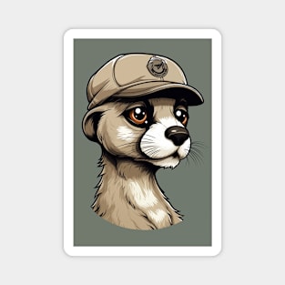 Meercat Wearing A Baseball Cap Magnet