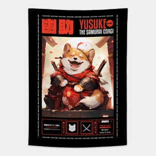 YUSUKE THE SAMURAI CORGI | OTAKU KAWAII DESIGN Tapestry