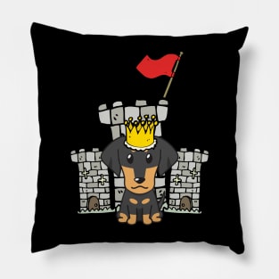 Funny dachshund is the king of the castle Pillow