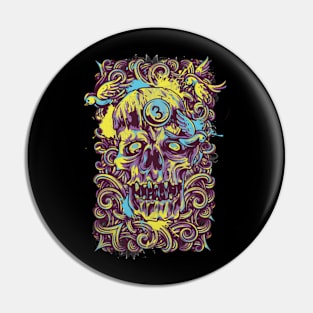 The Artistic Head of Skull Pin