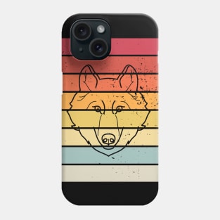 retro wolf Phone Case