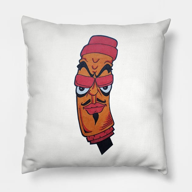 Graffiti Style Marker Pen Character Pillow by Mash75Art