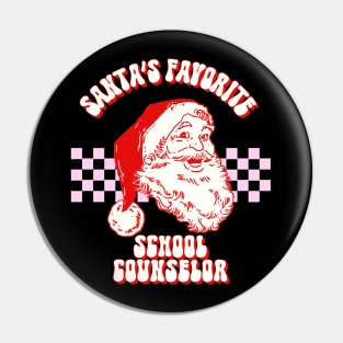 Santa's Favorite Math Teacher Retro Christmas Pin