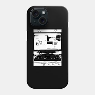 Computer black and white design Phone Case