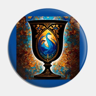 Kosher Wine Cup art for Jewish people Pin