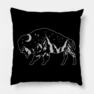 Buffalo & Mountains | Bison | National Parks | Adventure | Wyoming Gift Pillow