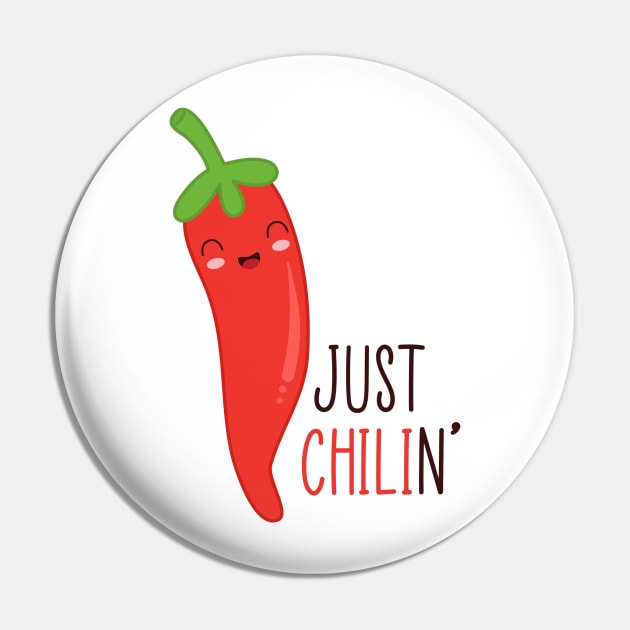 Just Chilin, Cute Vegetable Puns Pin by TinPis