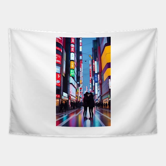 Tokyo Lovebirds Tapestry by aestheticand