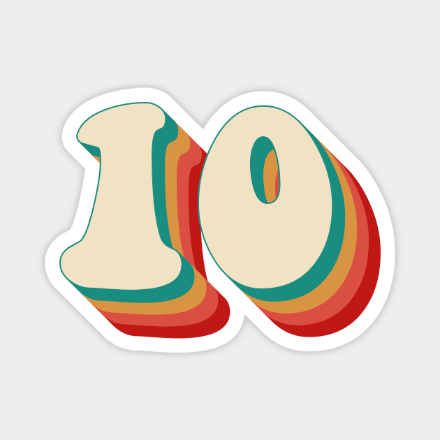 Number 10 Magnet by n23tees