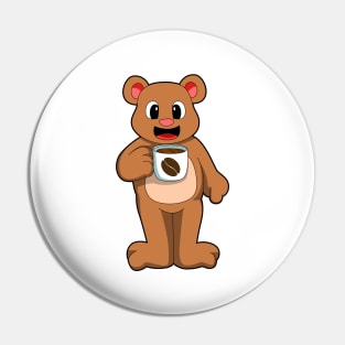 Bear with Cup of Coffee Pin