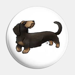 Dog - Wire-Haired Dachshund - Black and Tan Pin