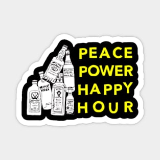 Peace Power Happy Hour, Funny Moms, Drinking, happy Hour, Day Drinking, Gifts, 2023, 2024 Magnet