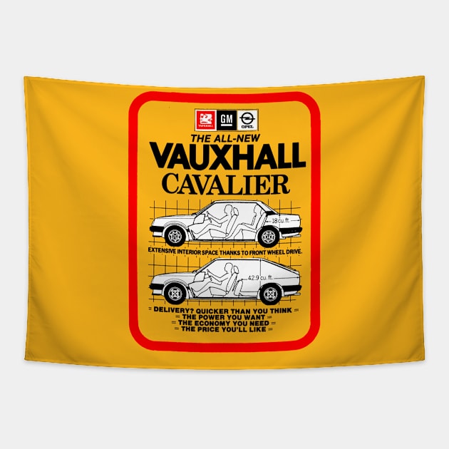 VAUXHALL CAVALIER - advert Tapestry by Throwback Motors