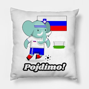 ⚽ Slovenia Football, Elephant Scores a Goal, Pojdimo! Team Spirit Pillow