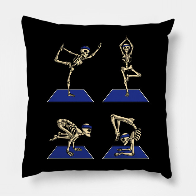 skeleton yoga pillow