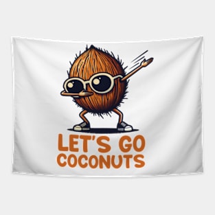 Funny Coconut Fruit Summer Let's Go Coconuts Tapestry