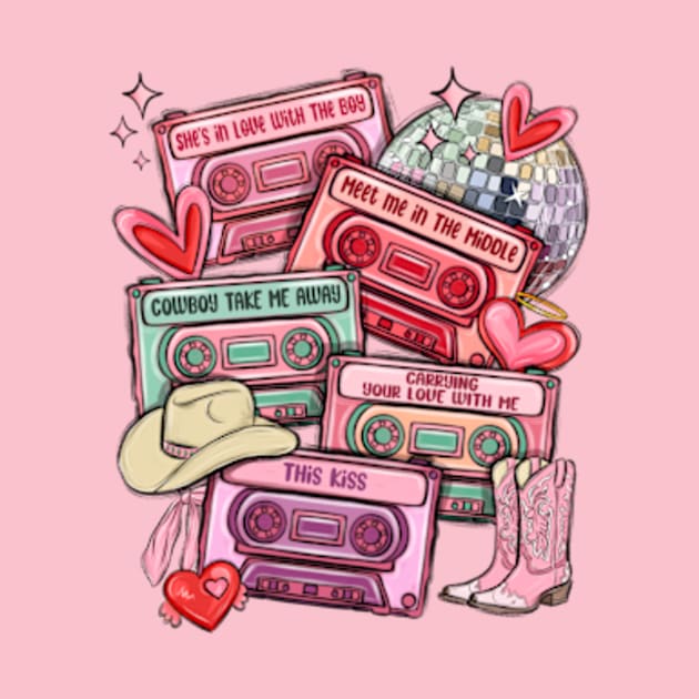 Valentine's Day cassette tapes, Happy Valentine's, 14th February, Valentine's Day by Karley’s Custom Creations