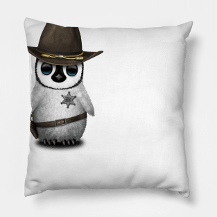 Cute Baby Penguin Sheriff Pillow