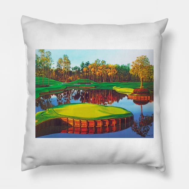 17th hole at TPC Sawgrass Pillow by terryhuey