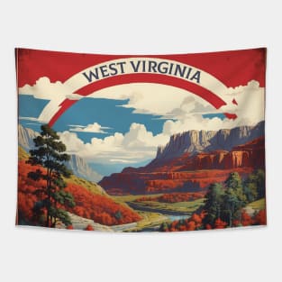 West Virginia United States of America Tourism Vintage Tapestry