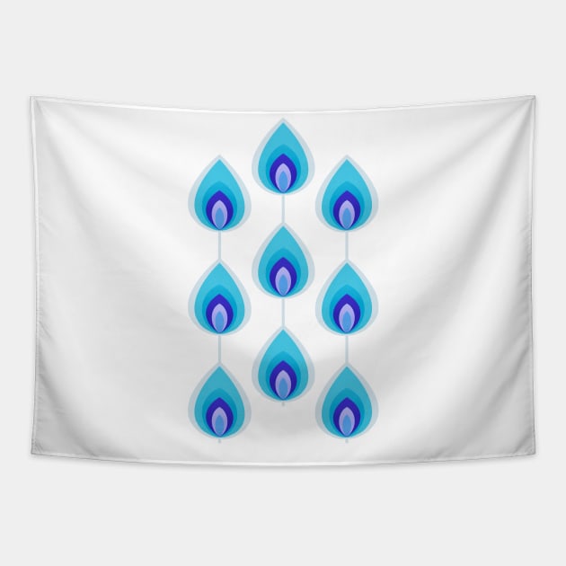 Retro geometric evil eye teardrops Tapestry by Home Cyn Home 