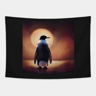 Penguin and Setting Sun Tapestry