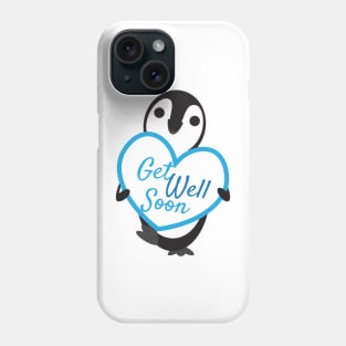 Cute Penguin Holding Get Well Soon Heart Shape Sign Phone Case