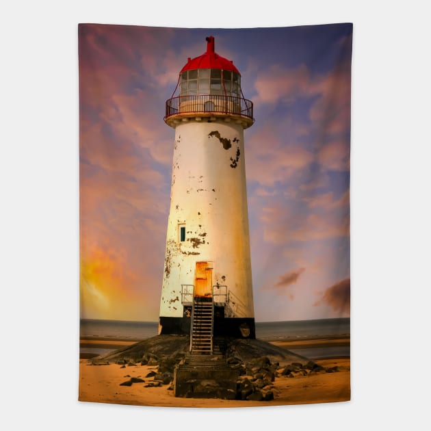 Talacre Lighthouse Wales Tapestry by Adrian Evans Photography